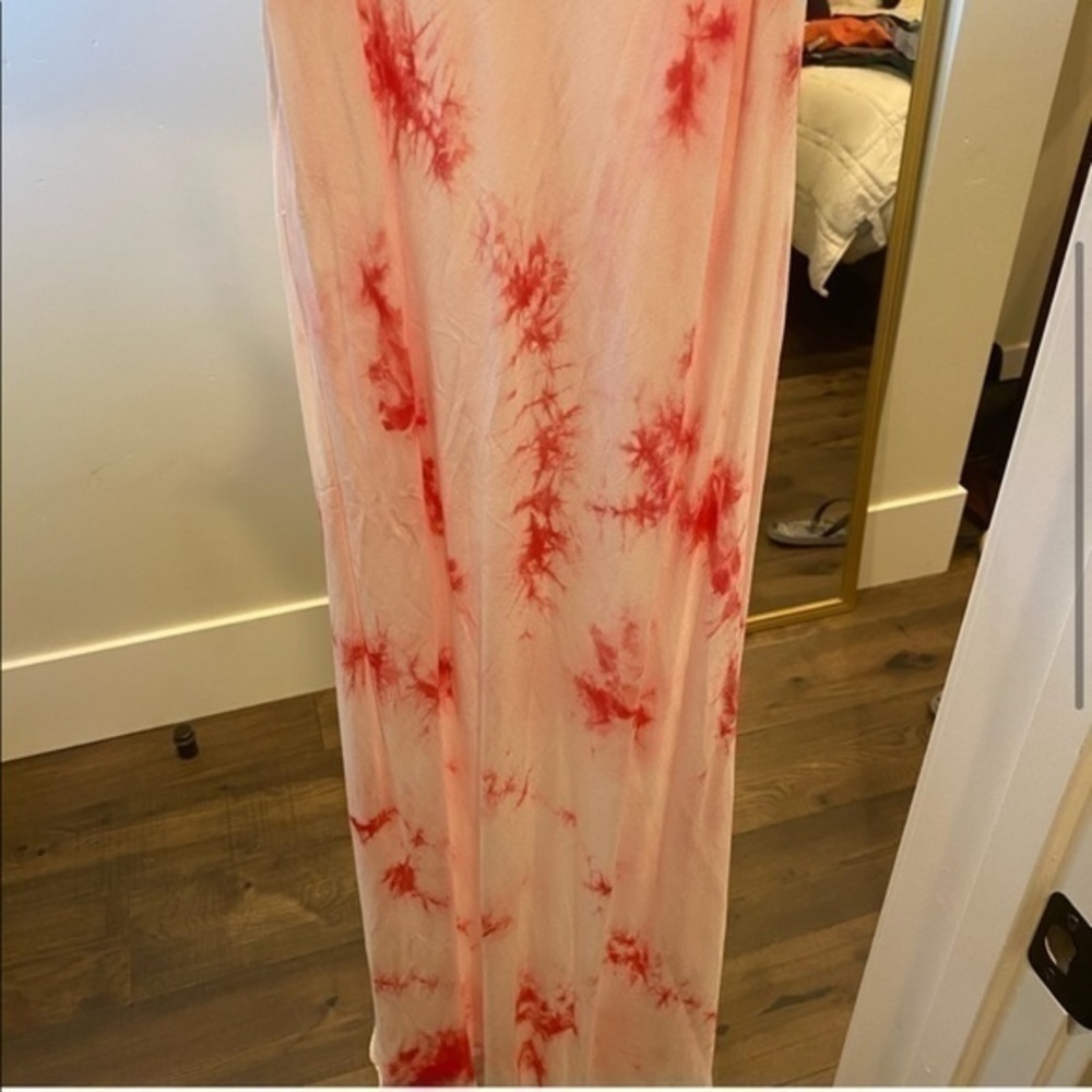Pink tie die maxi dress—never been worn - Picture 7 of 7